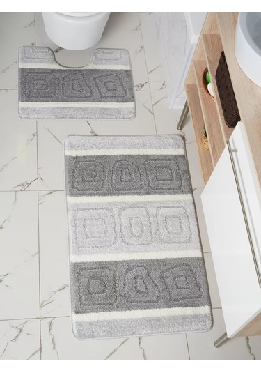 Solın Kaymaz Banyo Ve Tuvalet Paspası 189684320 Gri