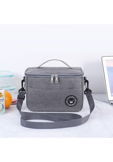 Gri Sofieles Piknik Yalıtımlı Öğle Yemeği Kutusu Taşınabilir Soğutmalı Çanta Büyük Kapasiteli Su Geçirmez Öğle Yemeği Çantası Piknik Çantası S Gri
