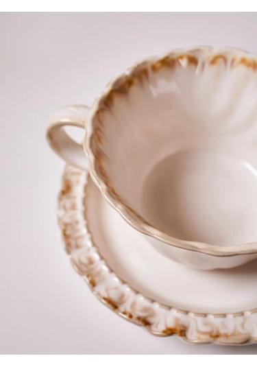 Aberu Shop Çay/kahve Takımı Fincan Ve Tabak Seti 250 Ml. 446807213 Beyaz