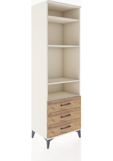 Hyperion Dolap 4 Raflı 3 Çekmeceli 60x44x195 Aytaşı-çam Aytaşı