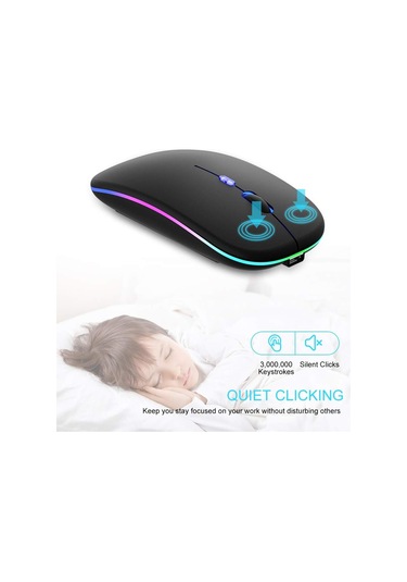 Kablosuz Fare Bluetooth 5.1 Şarj Edilebilir 2.4g Sessiz Fare İnce 3 Ayarlanabilir Dpı Diğer