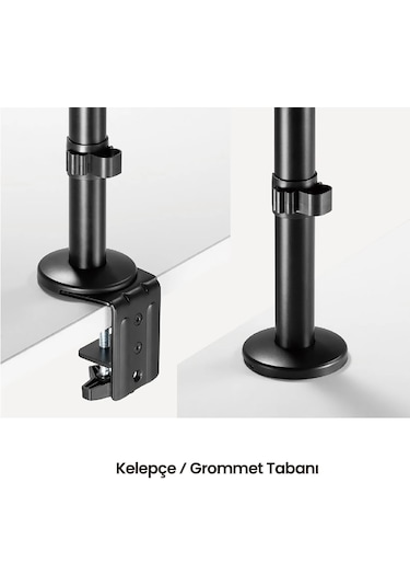 Ergonomik Premium 17''-32'' Ekranlar İçin Vesa Uyumlu 2'li Monitör Tutucu