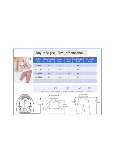 Kapüşonlu Hırkalı 3'lü Kız Bebek Takım 001