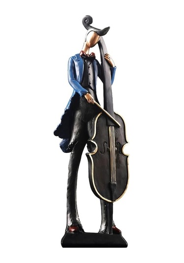 Müzik Sevecilerine Özel: Klasik Cello Oynayan Muzisyen Figürü - Dekoratif Reçine Heykeli