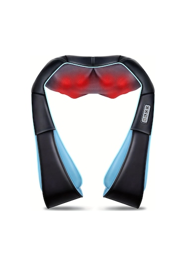 Valkyrie Şarjlı Shiatsu Bel Bacak Ayak Sırt Boyun Masaj Aleti Isıtmalı 8 Nodüllü 1. Kalite Rahatlatıcı Kas Gevşetici Masaj Cihazı Siyah