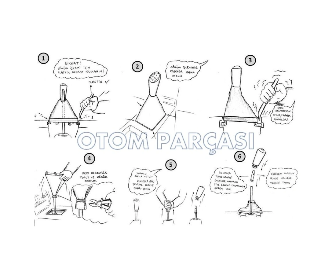 Renault Megane 2-3 / Fluence Bej Krem Deri Vites Topuzu 5 Iler Diğer