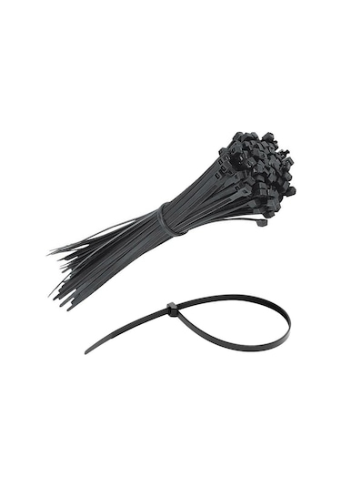 Kablo Bağı Siyah 25cm 3.6mm Plastik Cırt Kelepçe Naylon 100 Adet Jameson Jkb-3625s