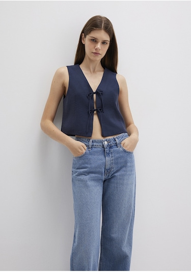 Mavi - Bağcıklı Lacivert Bluz 1211200-82318 Lacivert