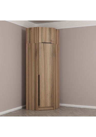 Kale 1 Kapaklı Köşe Dolap + Yüklük Dore Dore Plus 255cm Ceviz