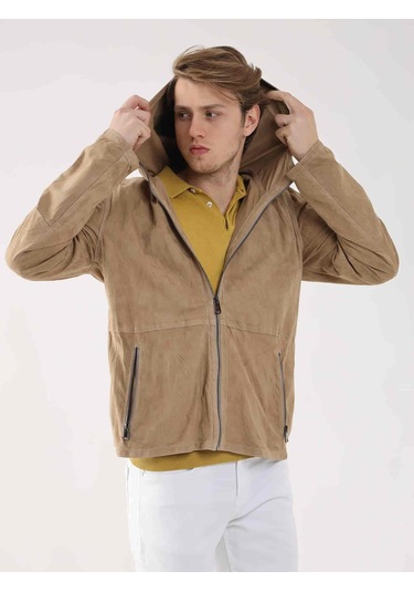 Dufy Bej Erkek Regular Fit Düz Kapüşonlu Mont - 96319-bej Bej