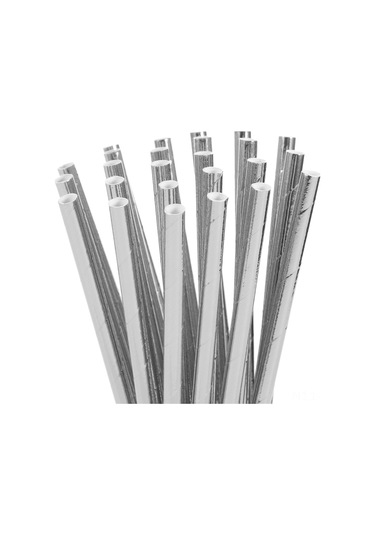 Shineyee Gümüş Renkli 100'lü Paket, Yiyecek Dereceli, Çevre Dost, Dayanıklı, Ev Ve Partiler İçin烫金 Kağıt Pipetler