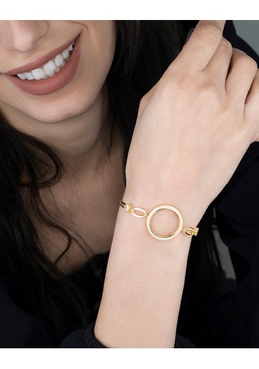 925 Ayar Gümüş Ezme Zincirli Çeyreklik Bileklik