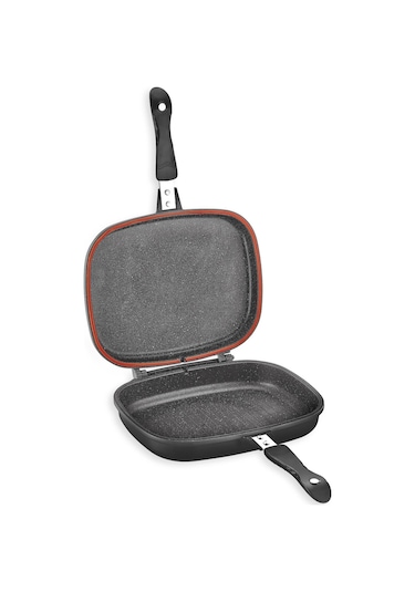 Schafer Kare 2 Parça Double Grill Pan Siyah 32 CM