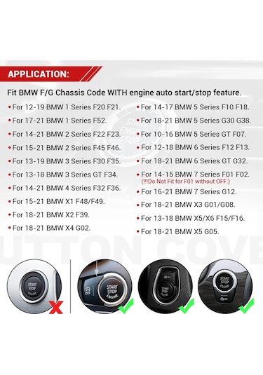 Bmw 1 Serisi F20 Kristal Start Stop Tuş Gümüş