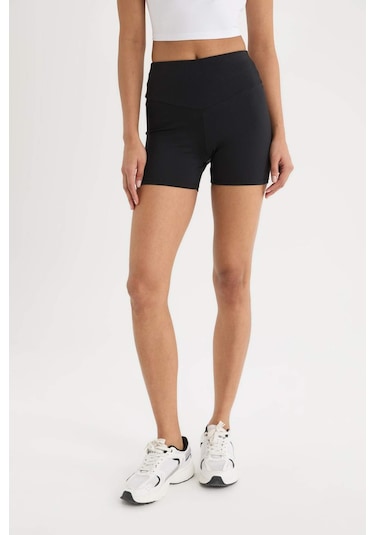 DeFactoFit Siyah Beli Saran Esnek Biker Kısa Sporcu Tayt D2907AX25SMBK81 SiYAH