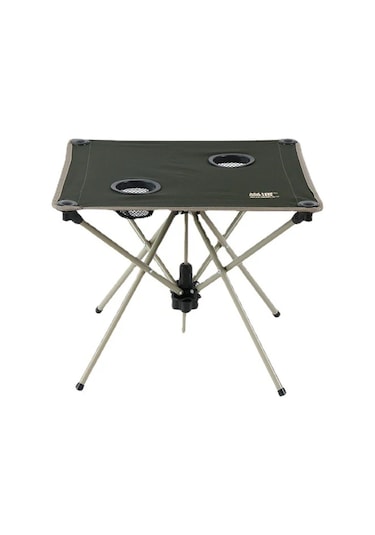 Taşınabilir 2 Bardak Tutucu İle Kamp Masası Ultralight Katlanır Plaj Masa, Kamp Green Yeşil