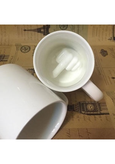 Yaratıcı Beyaz Orta Parmak Tarzı Yenilik Karıştırma Kahve Süt Fincan Komik Seramik Kupa Yeterince Kapasiteli Su Bardağı Kupalar Beyaz