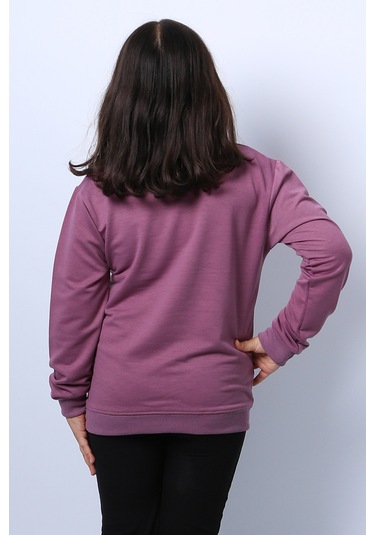 Kız Çocuk Sweat Ribanalı Cepli C43 Mor