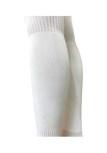 Yetişkin Profesyonel Baldır Fileli Beyaz Futbol Çorabı Tozluk Halı Saha Çorabı Konç 40-46 - Beyaz