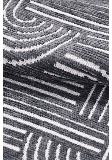 Revna Antrasit Yıkanabilir Halı Kaydırmaz Tabanlı Pamuk Dokuma Salon Mutfak Koridor İçin Antrasit