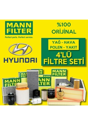 Hyundai I20 1.4 Crdi Mann-Filter Filtre Bakım Seti 2009-2013