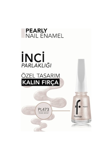 Flormar Pearly Yarı Transparan & Parlak Bitişli Sedefli Oje Pl473 Pearl Beige