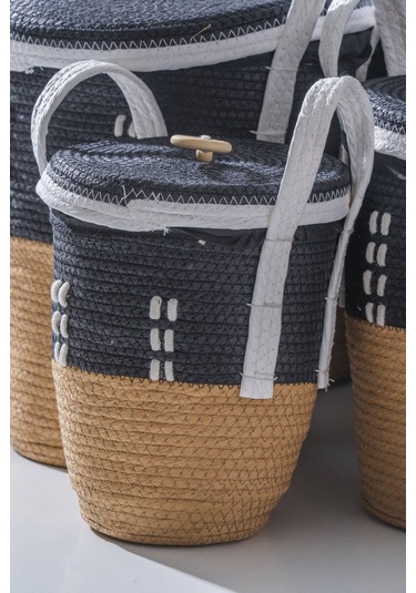 Lora Hasır 5 Li Çok Amaçlı Sepet Seti Renkli