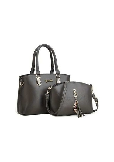 Willowhaven Bayan İçin 2 Adet Moda Antrasit Çanta Seti Fermuarlı Antrasit