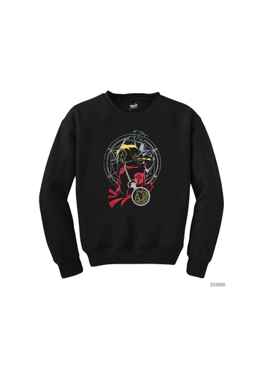 Fullmetal Alchemist Siyah Sweatshirt Siyah