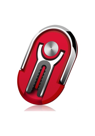 Suofeng Araç Vantilya Telefon Tutucu 360 Döner Çift Fonksiyonlu Zincir Alaşımlı Parmaklı Telefon Stantı Pembe