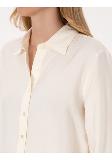 Pierre Cardin Kadın Beyaz Gömlek Desenli 50318219-vr259 Beyaz