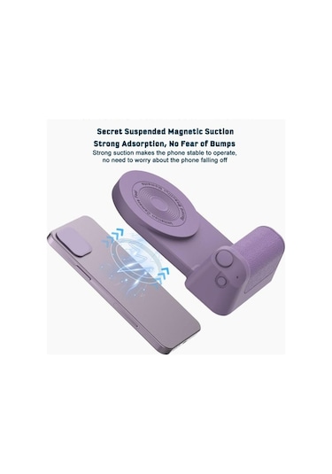 Reedark Manyetik Telefon Tutucu: Kablosuz Şarj Standı & Bluetooth Kumanda İle Video/fotoğraf Çekimi Mor Pd Mor