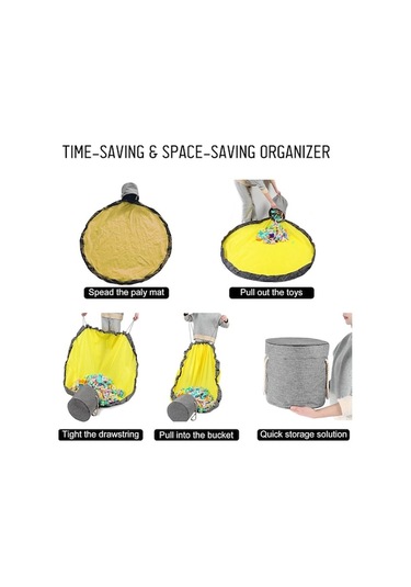 Didadodo Çocuk Oyuncak Sepeti - Hızlı Toplama Halısı - Pratik Ve Yer Kazandırıcı Diğer Diğer