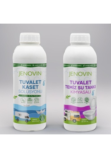 Jenovin Sifon Temizliği Karavan & Tekne Tuvalet Kimyasalı 1L - Katı Atık Parçalama Çam Kokusu