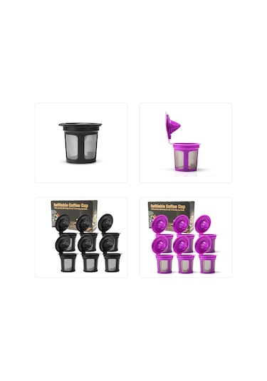 Geeksen Keurig 2.0 & 1.0 Uyumlu Yeniden Kullanılabilir Kahve Kapsülü, 16.5g Dolum, Gelişmiş Filtre Ağı, Mor Renk, Tek Adet Gıda Grubu Pp + 304 Çelik Mor