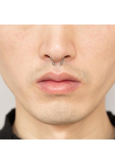 Paslanmaz Çelik Burun Fake Piercing Septum Mıknatıslı Ecp01