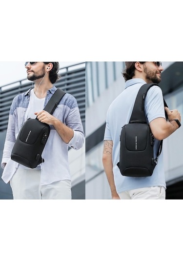 Wenlin Crypto Mr-7039 Kilitli Usb Şarj Portlu Omuz Çantası - Güvenli Ve Şık 03