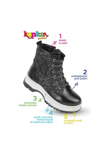 Kaptan Junior Ortopedik İçi Kürklü Kız Çocuk Botu