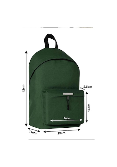 Rakerplus Yeşil 42x29x14 Cm Unisex Klasik Sırt Okul Çantası