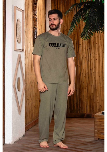 Nisanca Yazlık Kısa Kol %100 Pamuk Erkek Pijama Takımı Yesil