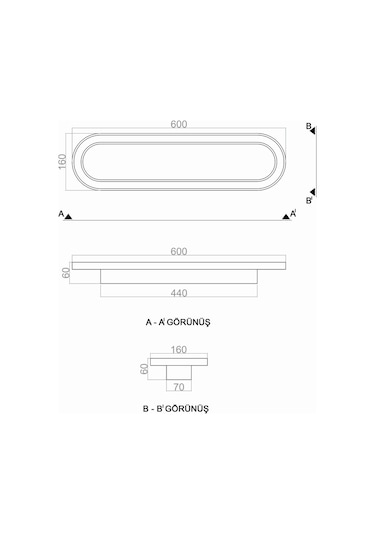 Tra54112 Eco 60X16 Cm Led Avize Plafonyer Basıs