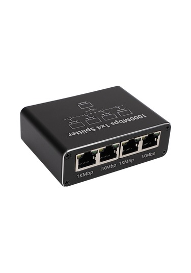 Xindoker 1000mbps Ethernet Anahtarı 1 Giriş 4 Çıkış - Usb-c Beslemeli, Cat6/7/8 Uyumlu, 4 Cihaz Eşzamanlı Bağlantı, Ev/ofis Ağ Genişletici