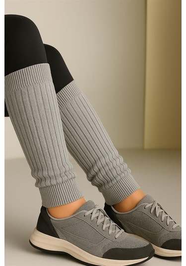 2 Adet Basic Kalın Pamuk Karışımlı Tozluk Gri