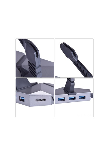 Xindoker Usb 3.0 Hub Oyuncu İçin 3 Port + Micro Sd Kart Okuyucu, 5gbps Hızlı Veri Transferi, Renkli Led Işık Ve Mouse Kablosu Tutucu, Plug & Play