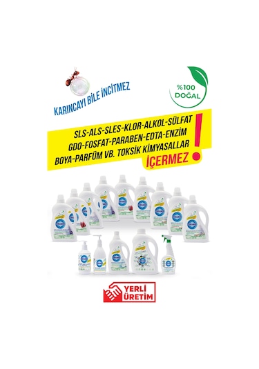 %100 Doğal Bitkisel Sıvı Jel Bulaşık Makinesi Deterjanı - Organik Portakal Yağlı