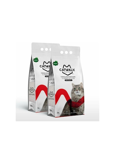 Catwalk Bentonit Topaklaşan Kedi Kumu 2 x 10 L