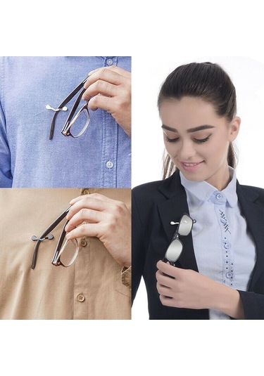 Sones Manyetik Gözlük Tutucu Manyetik Broş Plaka Kulaklık Gözlük Klipsi Siyah Siyah