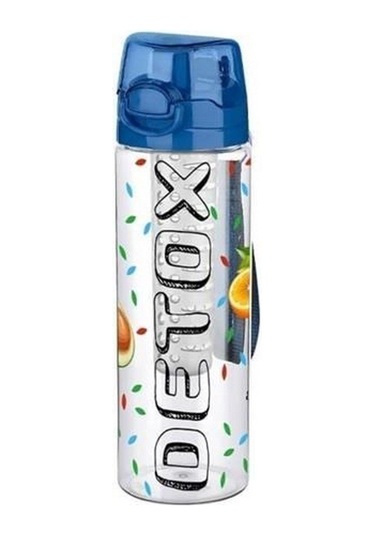 Tutma Saplı Kilitli Kendiliğinden Süzgeçli Kolay Taşınabilir Detoks Sporcu Diyet Matarası Şeffaf