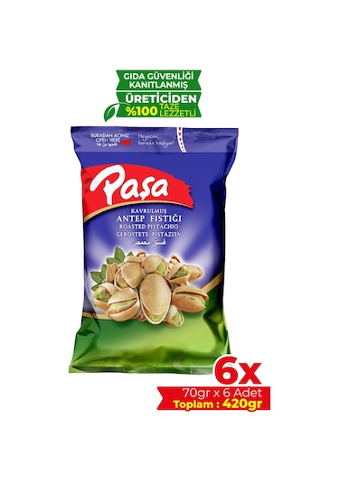 Paşa Kuruyemiş Antep Fıstığı 6 x 70 G