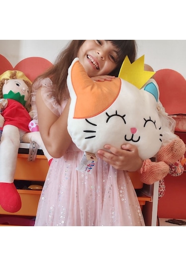 Peluş Yumuşak Oyuncak Ve Yastık - Sevimli Oda Dekoru Ve Uyku Arkadaşı Yıkanabilir Kedi Winnie